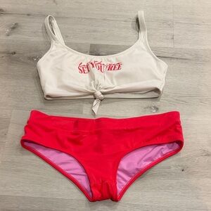 Coco Rave Pink and White Swimwear